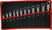 Set di chiavi a ratti 12 pezzi con chiave a ratti metrisca flessibile con anello a denti e chiave a ratti a testa aperta e chiusa in rotella 8-19 mm