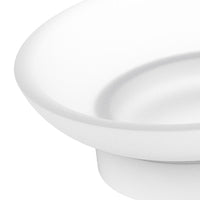 Porta sapone a muro in acciaio bianco e vetro satinato - Serie Blend