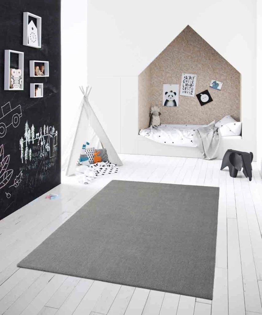 Tappeto FEEL GRIGIO cm.60x115 passatoia tinta unita moderno, pelo morbido resistente e lavabile in lavatrice