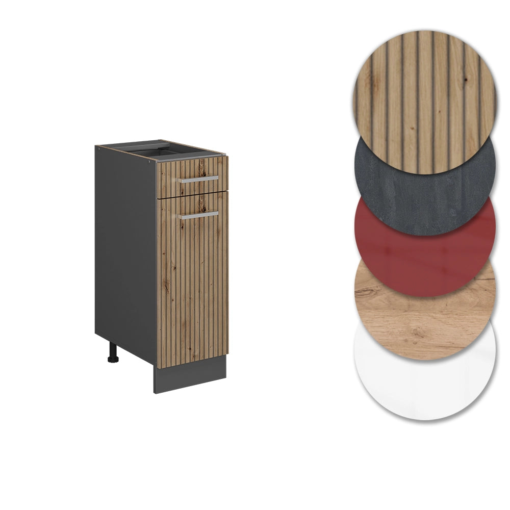 Vicco Mobiletto base per cucina Rovere artigianale 30 cm , PL Rovere