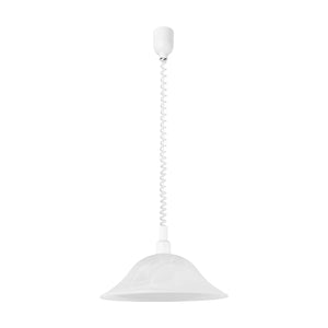 Sospensione Moderna Alessandra Policarbonato Bianco Vetro 1 Luce E27