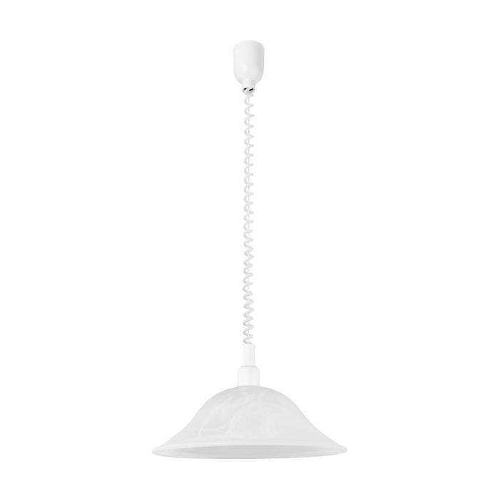 Sospensione Moderna Alessandra Policarbonato Bianco Vetro 1 Luce E27