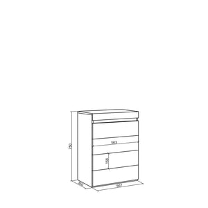 Cassettiera, 57x35x75cm, Camera da letto, Con Stoccaggio, Bianco e nero RF3420