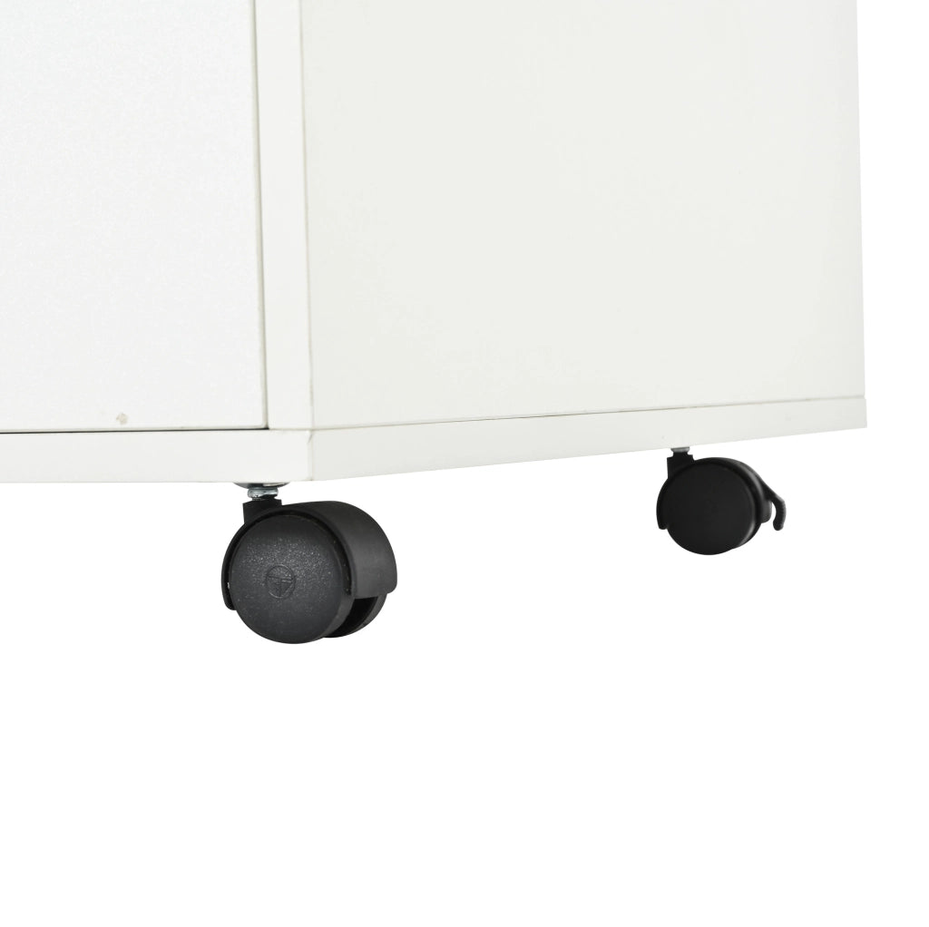 Tavolino da caffè 100x50x52 cm regolabile in altezza con 4 cassetti in truciolare bianco