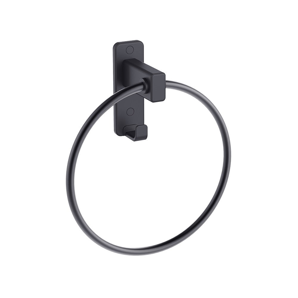 Porta salviette ad anello nero opaco - Serie Blend