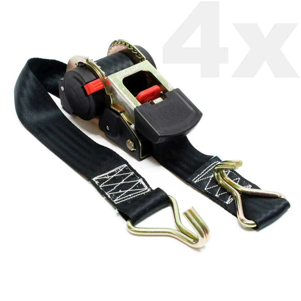 Set di 4 cinghie di fissaggio 3x50mm resistenza alla trazione 750 daN con tenditore a cricchetto 16_0001511