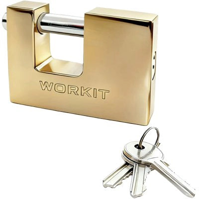 LUCCHETTO RETTANGOLARE WORKIT - OTTONE CHIAVI 3 MM 90- 6 pezzi