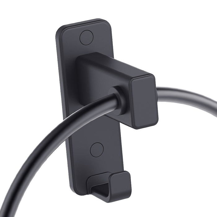 Porta salviette ad anello nero opaco - Serie Blend