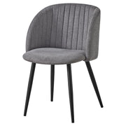 Set di 2 Poltrone Rhonda In Tessuto Grigio Gambe Nere Dimensione 59 5x54 5x81 5 Cm