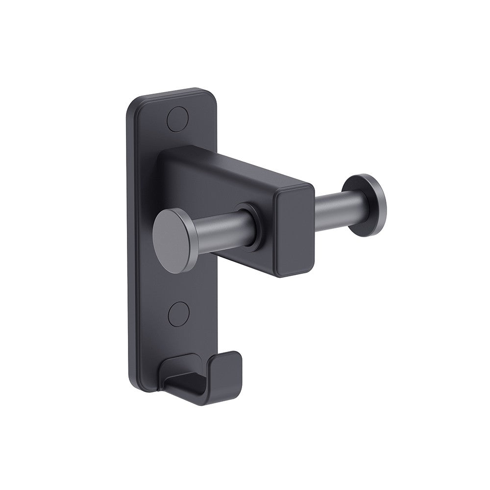 Porta abito a muro con 2 ganci nero opaco - Serie Blend