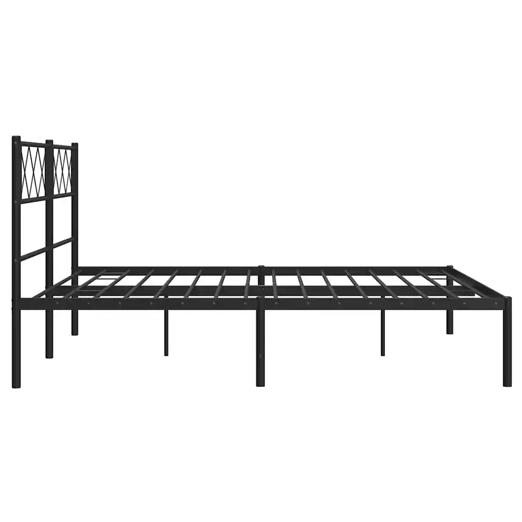 Giroletto con Testiera in Metallo Nero 150x200 cm 372279