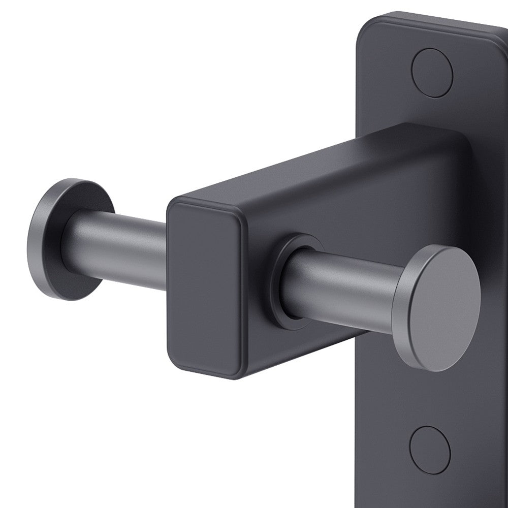 Porta abito a muro con 2 ganci nero opaco - Serie Blend