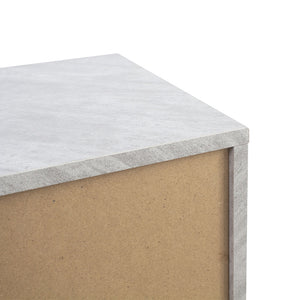 Cassettiera Mobile Armadietto 2 Porte 2 Cassetti Design Moderno Cemento e Bianco