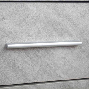 Cassettiera Mobile Armadietto 3 Porte 2 Cassetti Design Moderno Cemento e Bianco