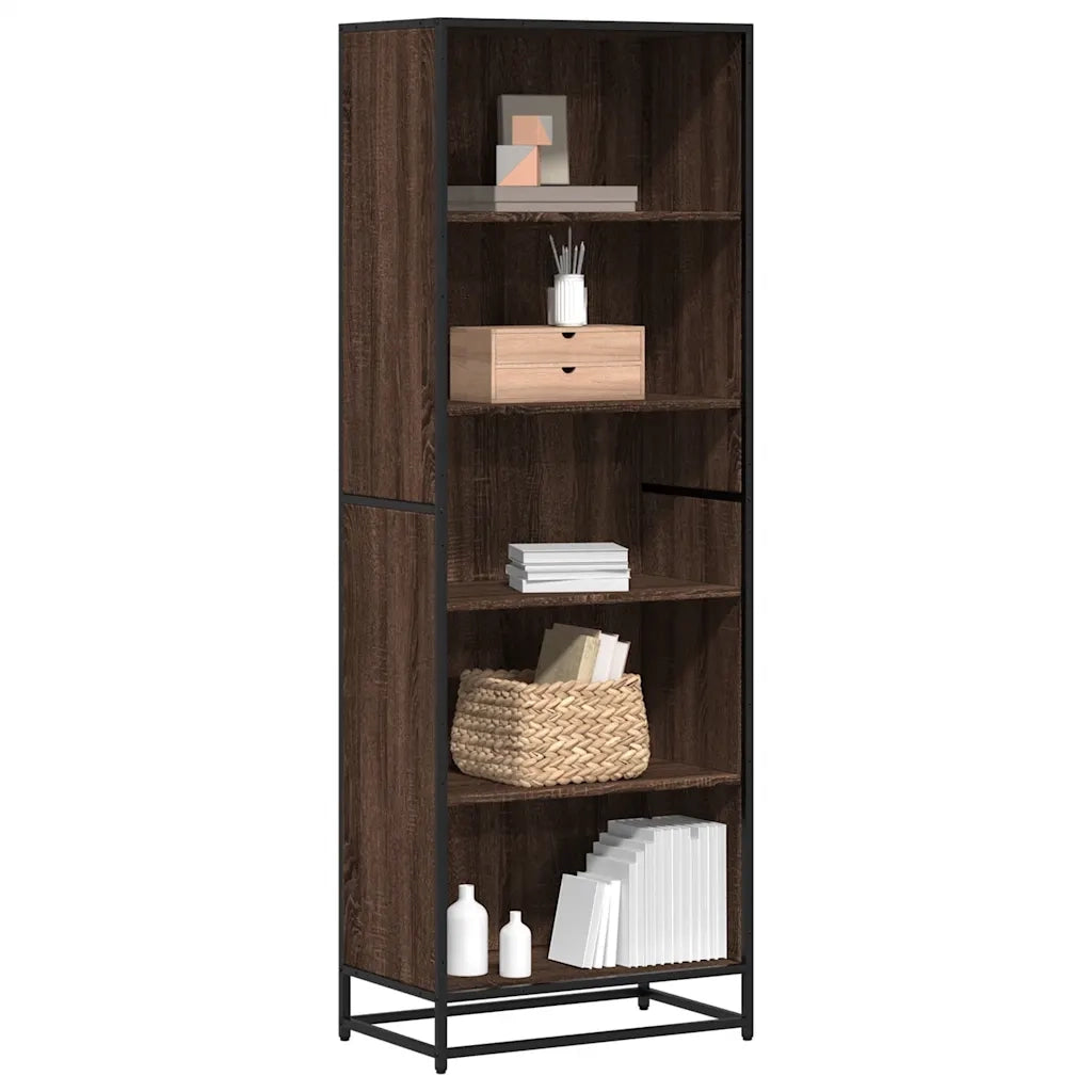 Libreria-Scaffale per Libri-Mobile di Stoccaggio Rovere Marrone 60x35x170,5 cm in Truciolato
