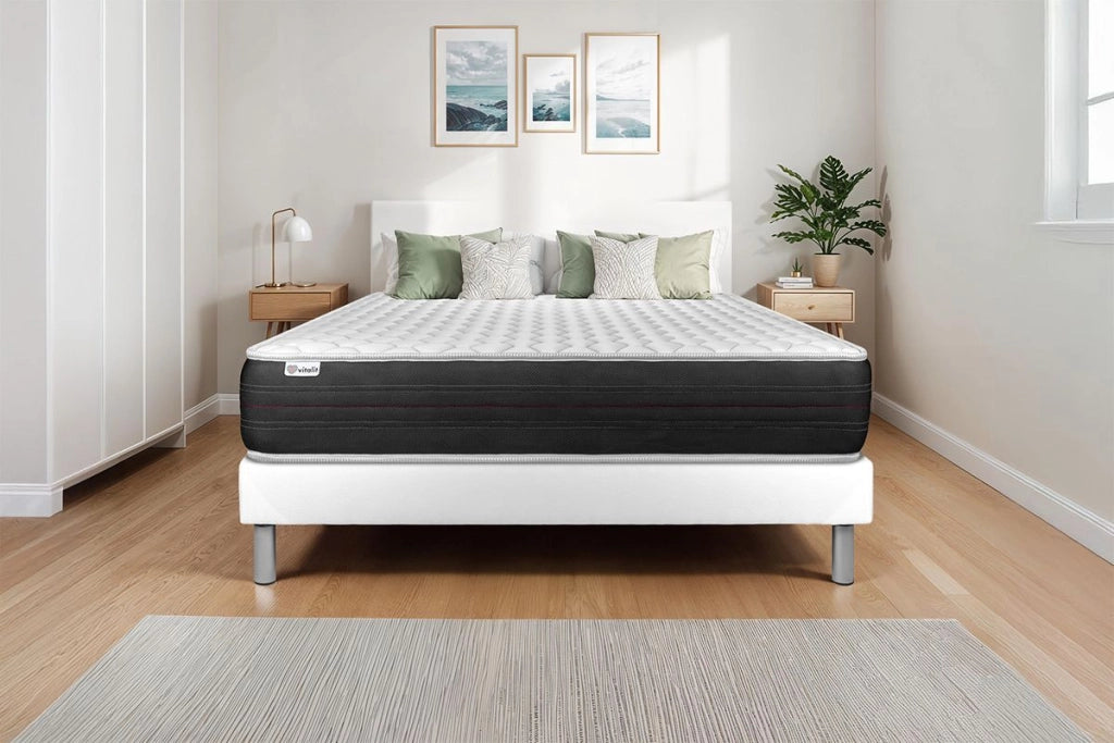 Letto con materasso VITAL SPRING 120 x 190 cm Rete kit Bianco