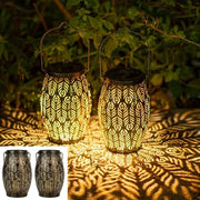 Lampade solari per esterno 2 pezzi lampade solari per esterno metalliche IP65 impermeabili all'acqua posizionabili in orizzontale o verticale per esterno da giardino design orientale