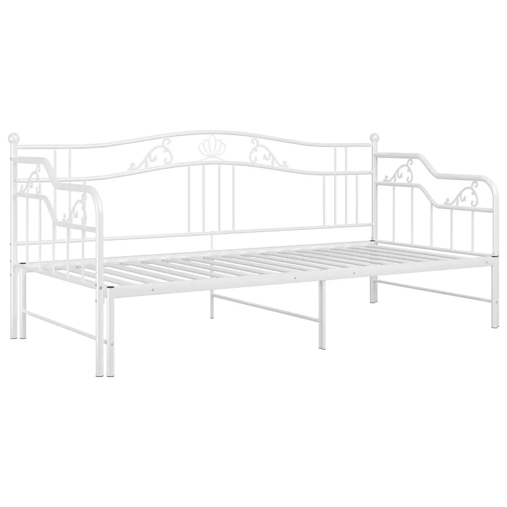 Telaio Divano Letto Estraibile Bianco in Metallo 90x200 cm 324765