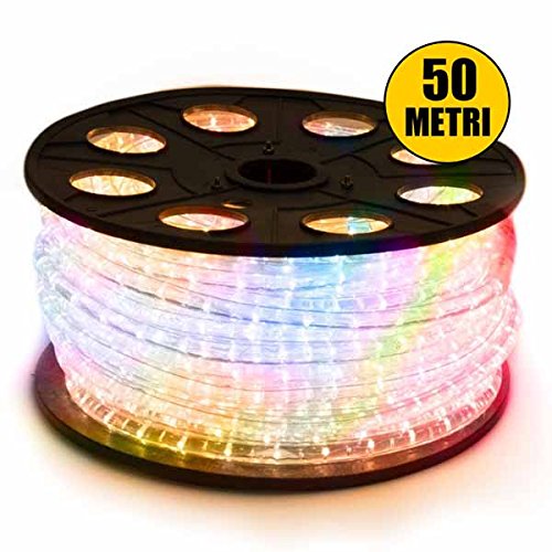 Tubo Luminoso 900 LED - 50 MT Multicolor USO ESTERNO Controller 8 Giochi LUCE