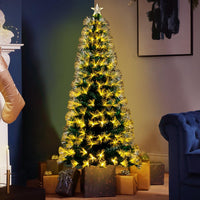 Albero di natale Luminoso 120cm con Luci LED Fibra Ottica Bianco Caldo