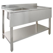Lavandino Commerciale da Cucina 1 Vasca Inox con Sgocciolatoio a Destra