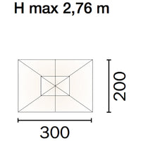 Ombrellone da Giardino 3x2 m Palo Ø48 mm in Legno Vorghini De Lux Ecrù