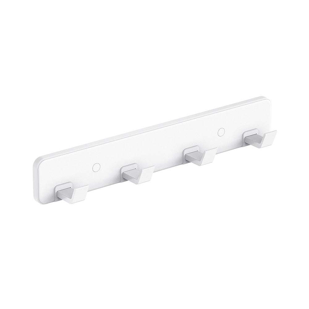 Barra porta abiti con 4 ganci bianco - Serie Blend