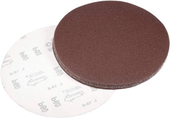 Dischi abrasivi a 60 Grit - 10 pezzi - Ronde con PSA - Schiuma abrasiva in ossido di alluminio - Antistatico - Duraturo e Resistente agli urti