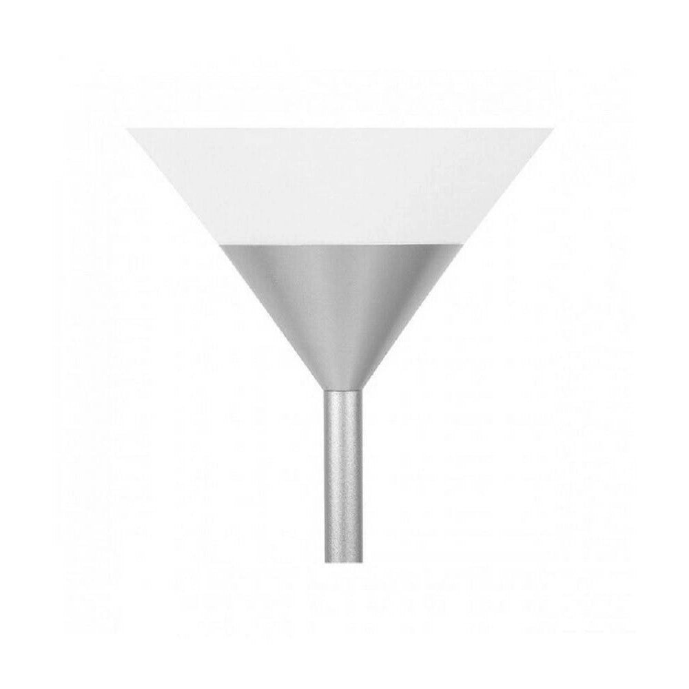 Trade Shop - Lampada Piantana Da Terra 180cm 2 Bracci Paralume Luce Orientabile Casa Ufficio - Argento