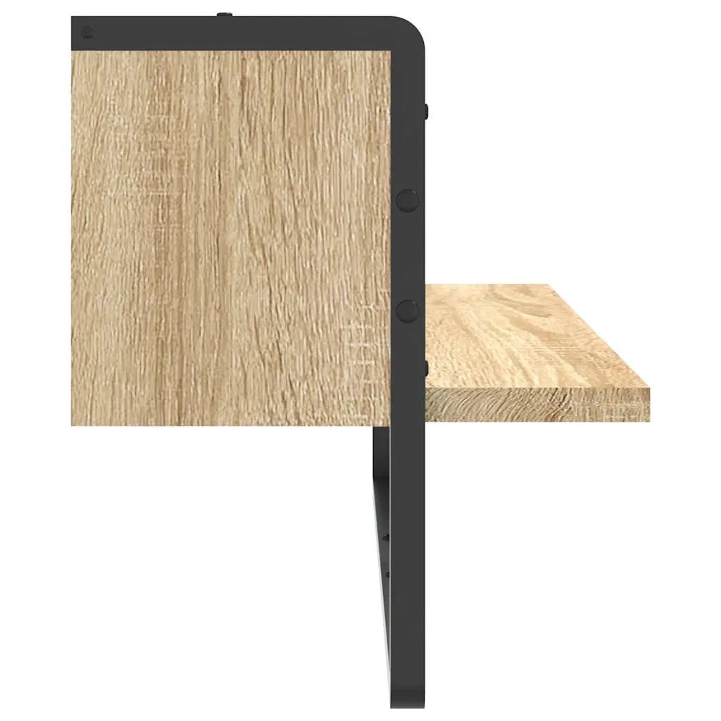 Mensola a Parete con Asta Rovere Sonoma 65x25x30 cm 836289