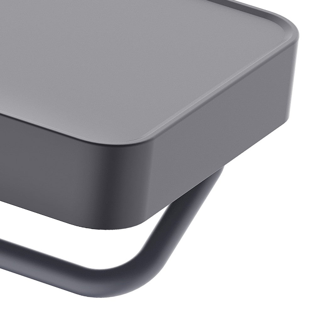 Porta rotolo nero opaco con mensola a parete - Serie Blend