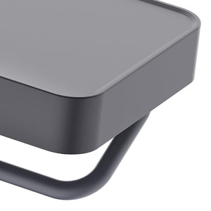 Porta rotolo nero opaco con mensola a parete - Serie Blend