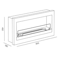 Biocamino a Parete o Incasso Camino a Bioetanolo Verona Nero Tecno Air System