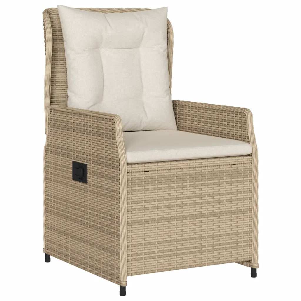 Set da Pranzo da Giardino 5 pz con Cuscini Beige in Polyrattan 3262890