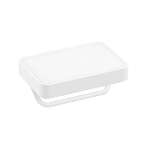 Porta rotolo bianco con mensola a parete - Serie Blend