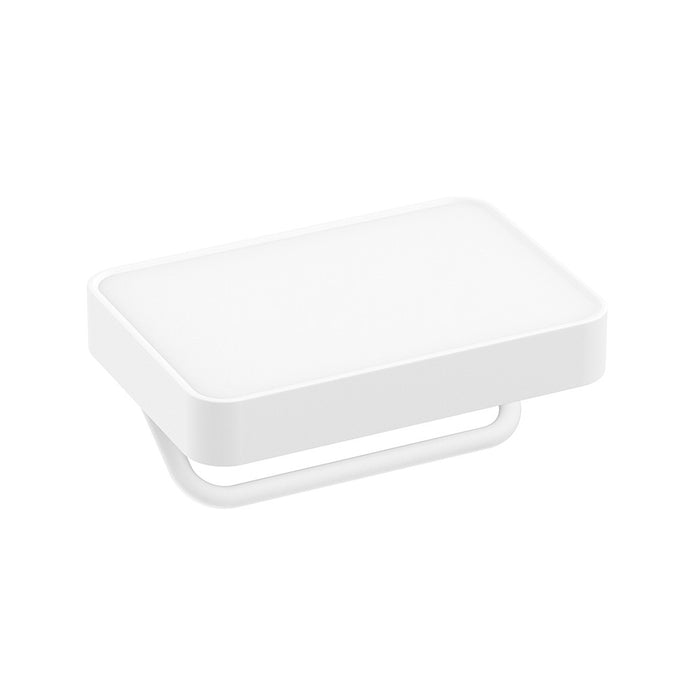 Porta rotolo bianco con mensola a parete - Serie Blend