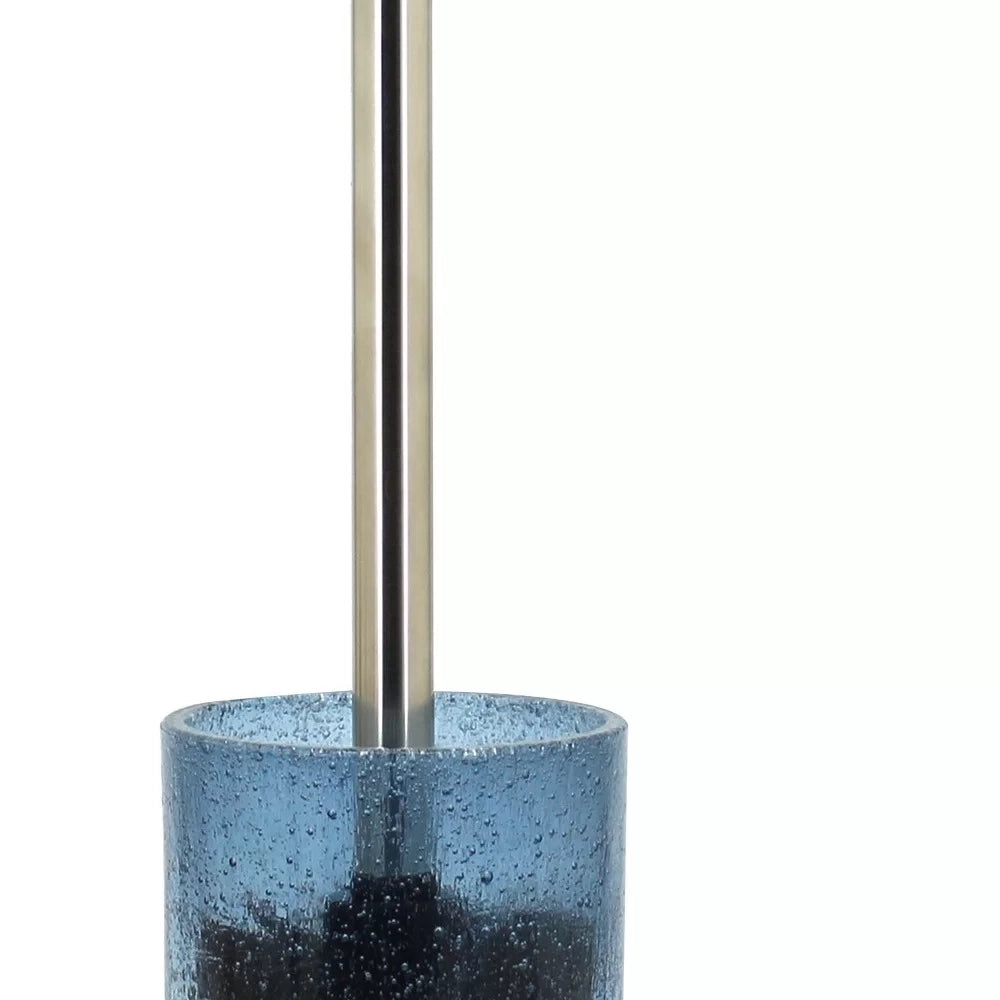 Portascopino in vetro azzurro sfumato - serie Drops