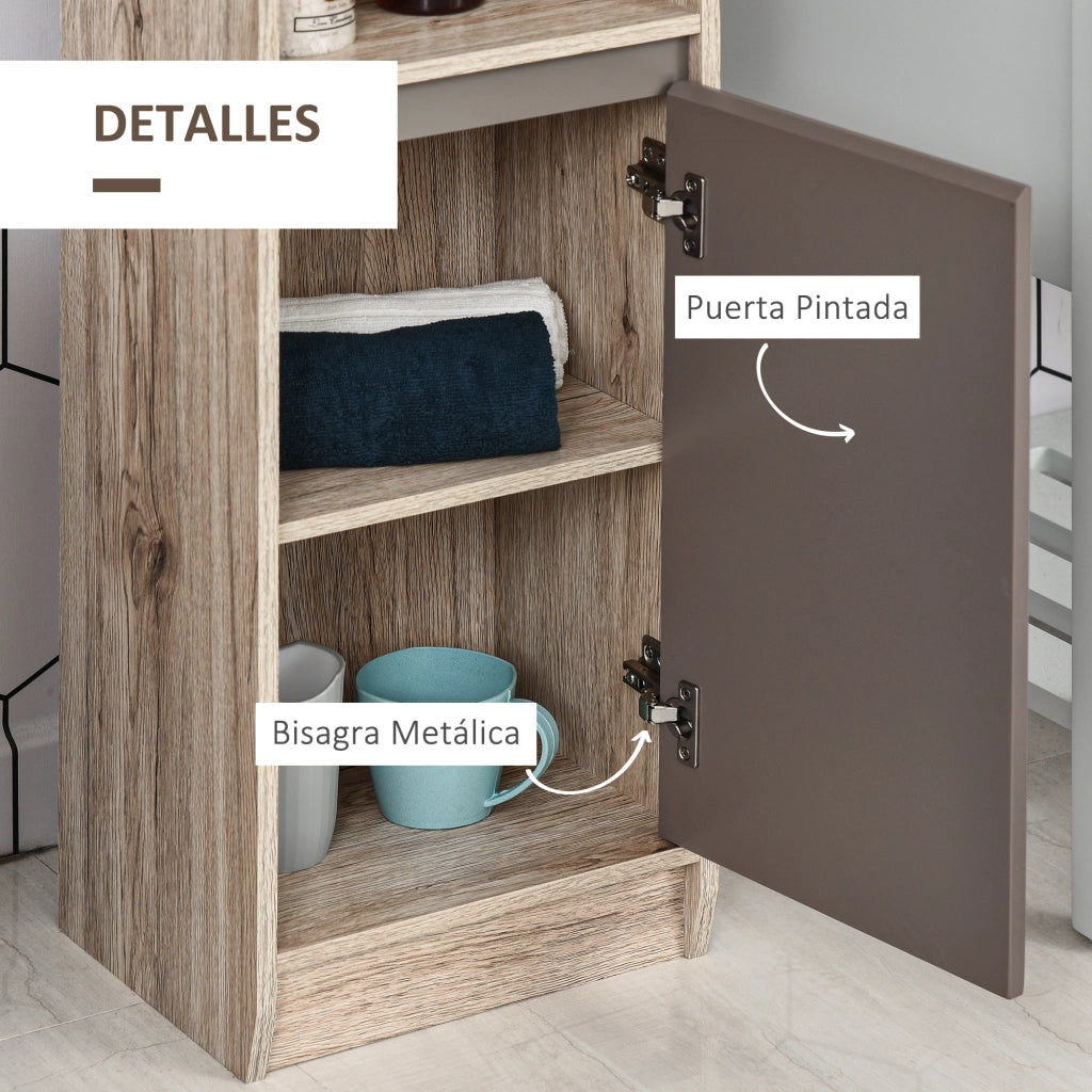 Colonna Bagno Alto Salvaspazio ¨C Xylo ¨C 2 Ante 2 Ripiani Rovere Grigio 30x24x170 cm