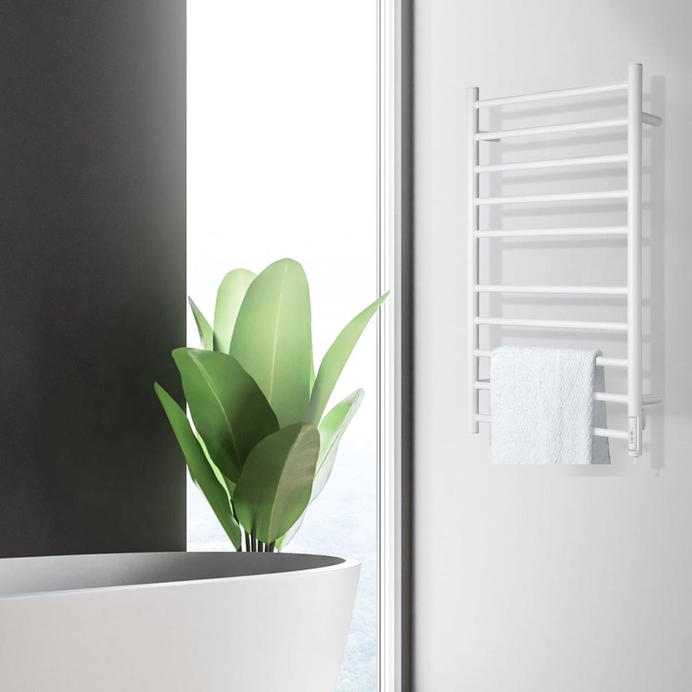 Scaldasalviette Termoarredo Elettrico Bagno Asciugabiancheria 10 Elementi Bianco