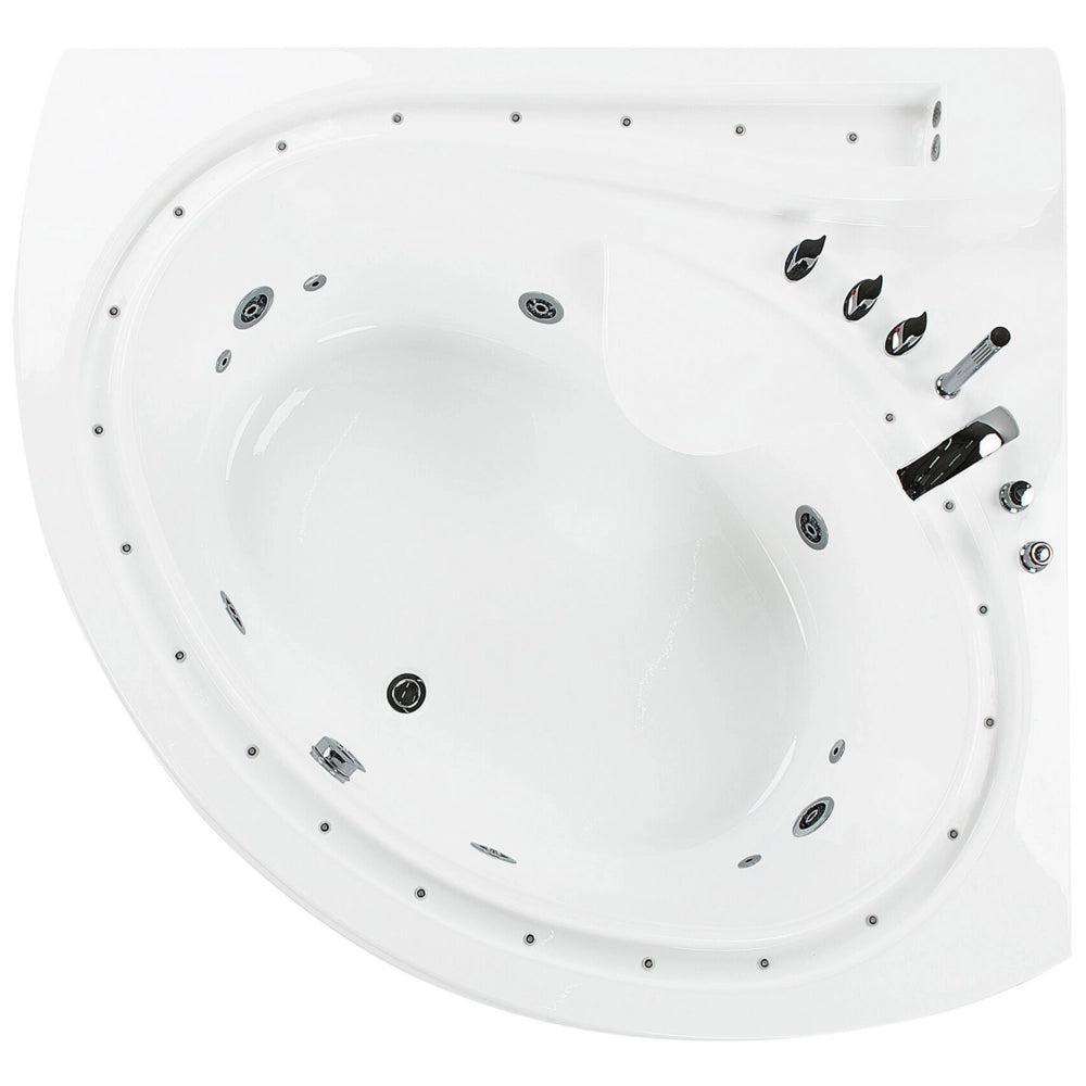Vasca Idromassaggio Bianco Sanitario Acrilico Illuminazione LED Doppia 206 x 164 cm Ovale Design Moderno