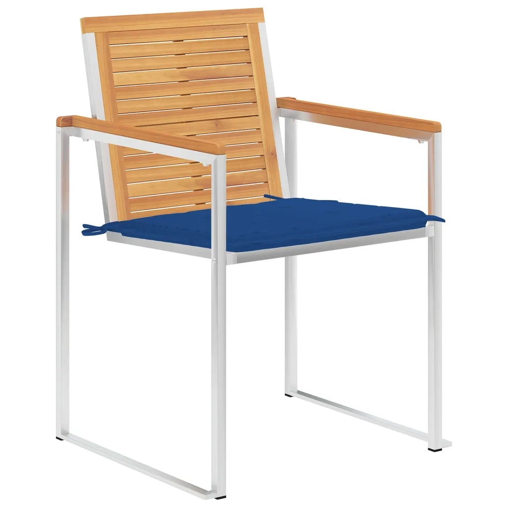 Sedie da Giardino con Cuscini 4 pz in Legno Massello di Teak cod mxl 8643