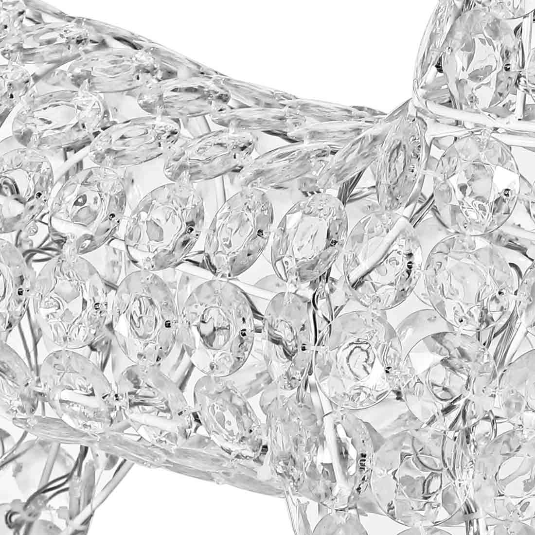 Renna Natalizia Luminosa 3D in Cristalli Acrilici 100 LED Bianco Caldo H. 70 cm