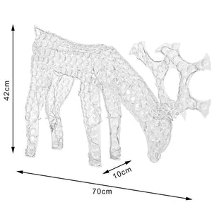 Renna Natalizia Luminosa mangia erba 3D in Acrilico 100 LED Bianco Freddo H42 cm
