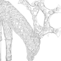 Renna Natalizia Luminosa mangia erba 3D in Acrilico 100 LED Bianco Freddo H42 cm