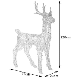 Renna Natalizia Luminosa per Esterno 240 LED Bianco Caldo Cervo Grande 3D Natale