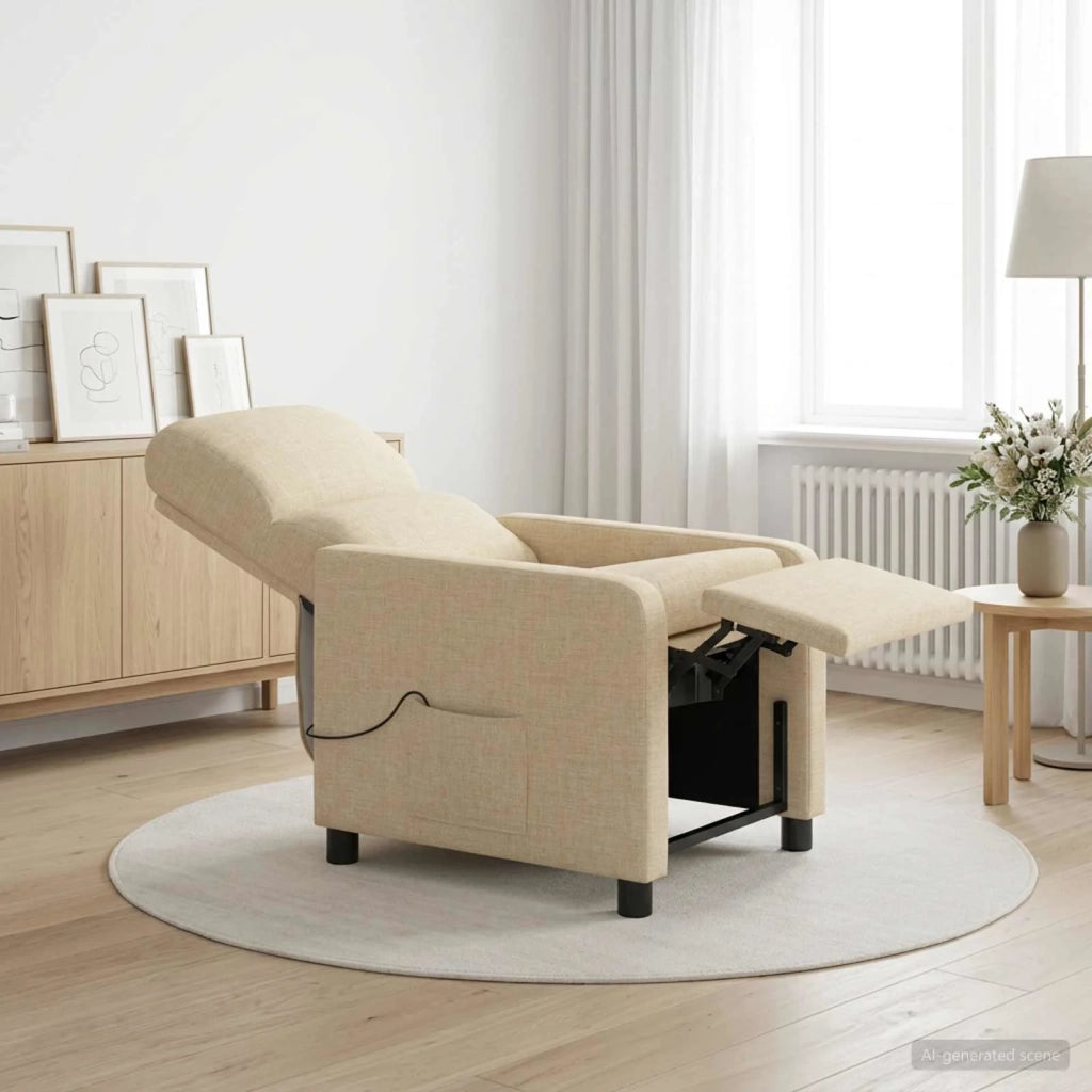 Divano Sedia-Poltrona reclinabile Crema Tessuto 669607