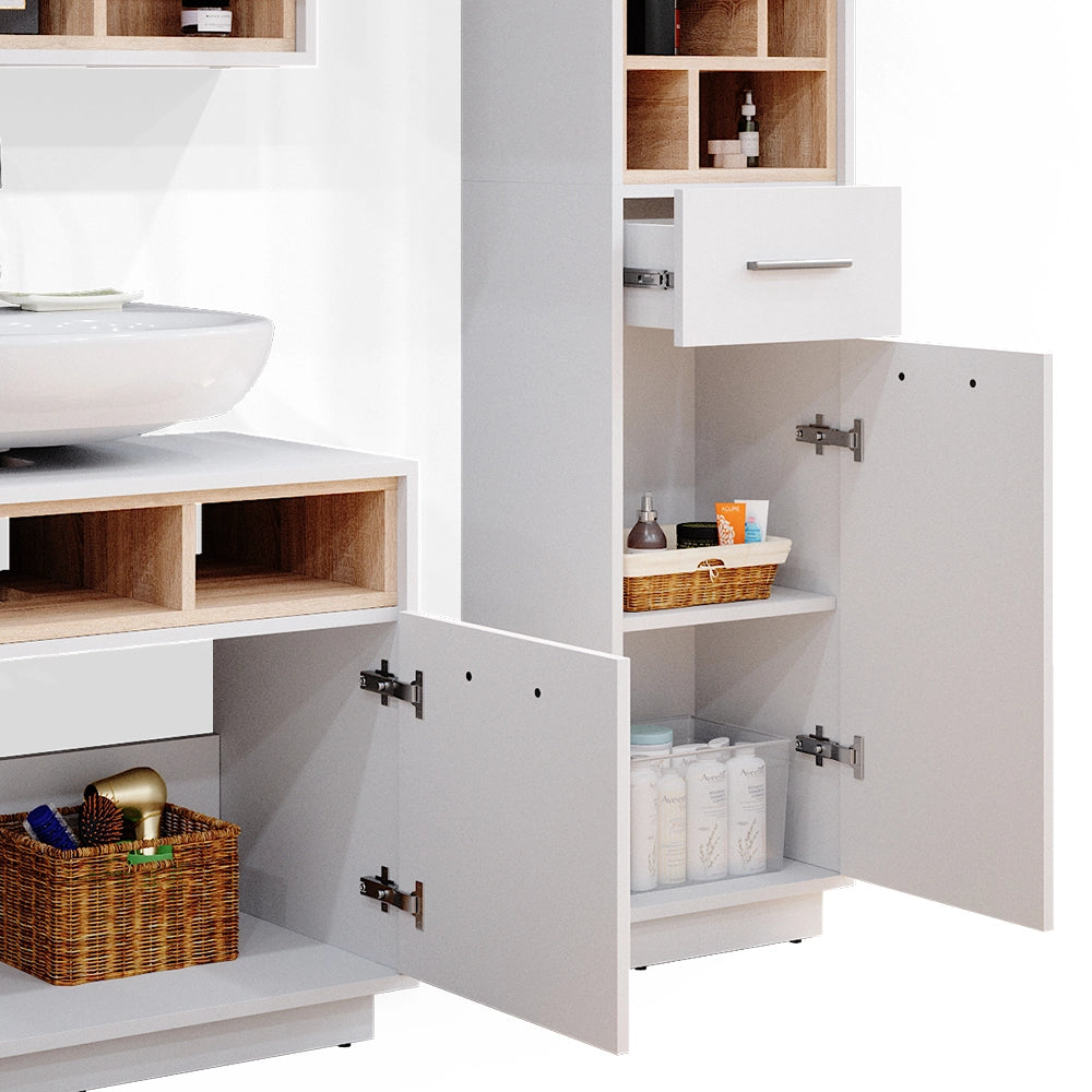 Vicco Set mobili bagno Bianco 3 parti, con colonna
