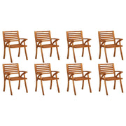 Sedie da Giardino con Cuscini 8 pz in Legno Massello di Acacia 3075220