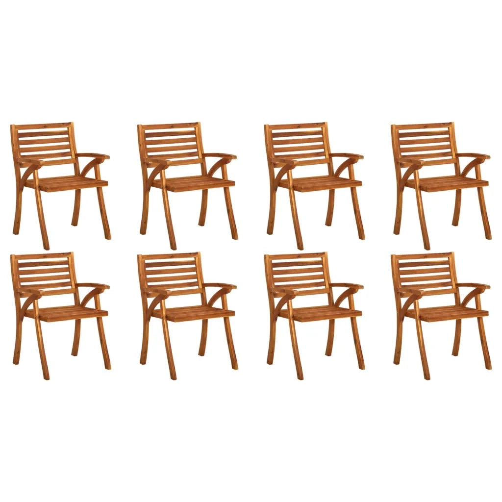 Sedie da Giardino con Cuscini 8 pz in Legno Massello di Acacia 3075220