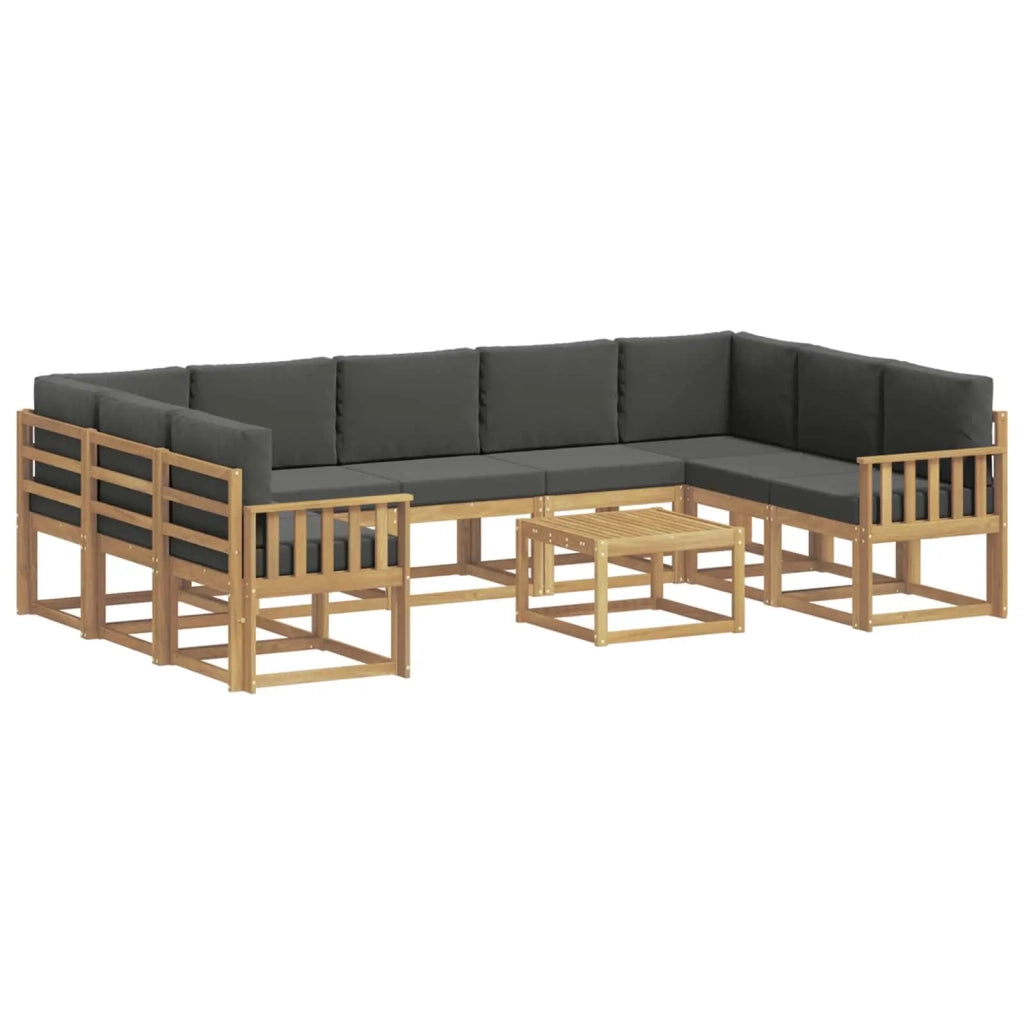 Set di divani da esterno 10 pz Bianco e Antracite Poliestere 3388251